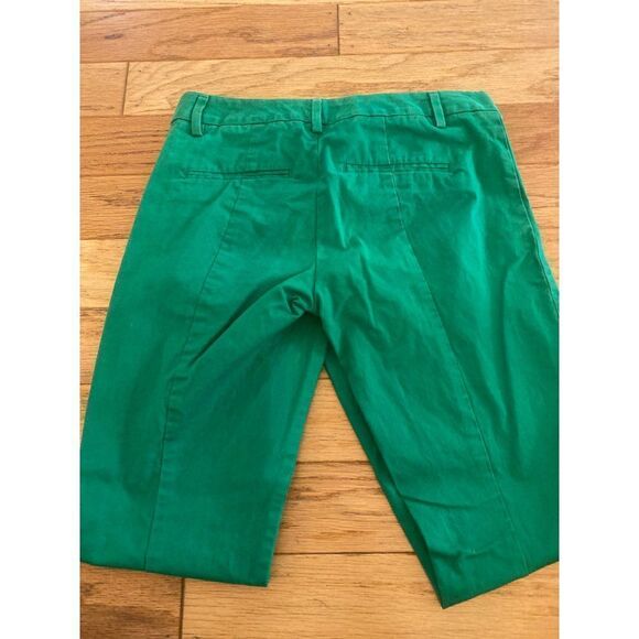 Gap women's green slim cropped cotton stretch low rise straight leg pants size 0 - Picture 3 of 8